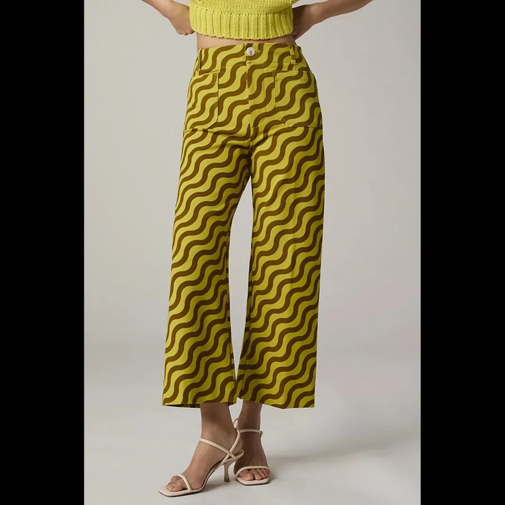 Anthropologie Colette Cropped Wide-Leg Ponte Pants by Maeve - Picture 1 of 16